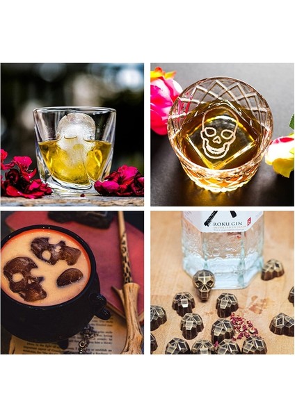 Elmas 3D Silikon Elmas Kafatası Buz Kalıp Tepsisi Istiflenebilir Silikon Buz Küpü Kalıpları Viski Kokteyller Için Içecekler Buzlu Çay Bloom Gül (Yurt Dışından) fiyatları