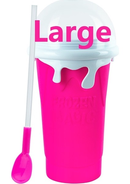 Büyük Pembe Yaz Sıkmalı Ev Yapımı Meyve Suyu Su Şişesi Hızlı Dondurulmuş Smoothie Kum Bardağı Tutam Hızlı Soğutma Sihirli Dondurma Slushy Maker Beker (Yurt Dışından)