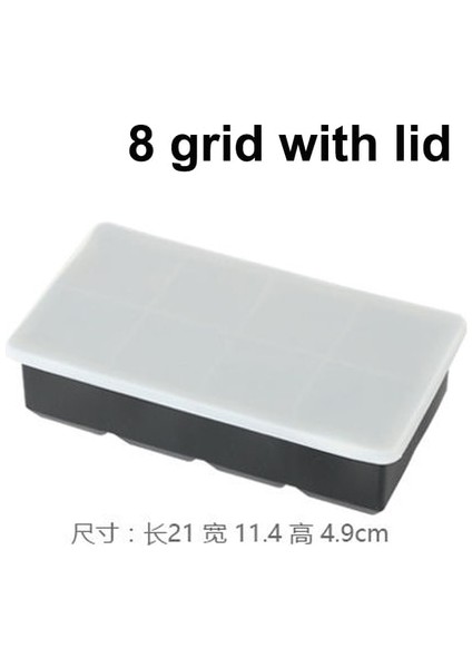 8 Izgara Kapaklı Büyük Buz Küpü Kalıp Kare Buz Kalıbı Kalıp Büyük Cubitera Gıda Sınıfı Silikon Tepsi Kalıp Dıy Buz Yapım Makinesi Buz Küpü Tepsi (Yurt Dışından)