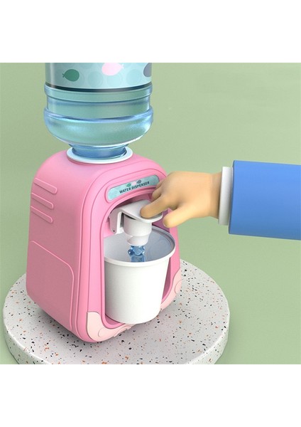 Pembe Bebek Çocuk Mini Su Sebili Çocuk Hediye Için Sevimli Su Suyu Süt Içme Çeşmesi Simülasyon Karikatür Mutfak Oyuncak (Yurt Dışından)