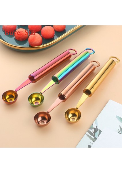 Rosegold 2 Adet 21 cm Dayanıklı Kavun Meyve Kaşığı Paslanmaz Çelik Dondurma Kaşığı Ev Top Kaşık Metal Manuel Balye Kepçe Servis Mutfak Eşyası (Yurt Dışından)