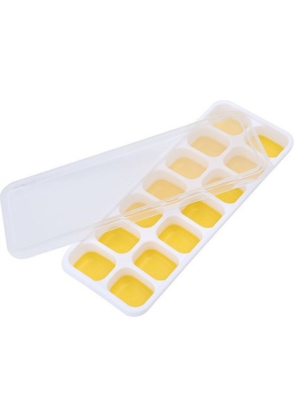 Sarı Silikon Buz Küpü Kalıp Büyük Kapasiteli Buz Kalıbı Kalıp Yeniden Kullanılabilir Gıda Sınıfı Buz Yapım Makinesi Kapaklı Popsicle Kalıp (Yurt Dışından)