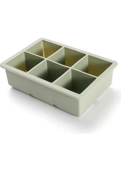 6 Izgaralı Yeşil Kapaklı Set Silikon Buz Küpü Kalıbı 3 Renkli Büyük Izgara Buz Küpü Yapımcısı Kapaklı Esnek Silikon Buz Küpü Tepsisi Mutfak Gereçleri ve Aksesuarları (Yurt Dışından)