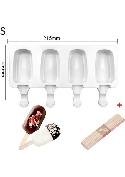 10 Adet Sopa ile S 2022 Tahta Çubuklarla Silikon Dondurma Kalıbı Magnum Kek Kalıbı Kedi Paw Kalp Buz Pop Küp Popsicle Kalıpları Makinesi Dıy Buz Formu (Yurt Dışından)