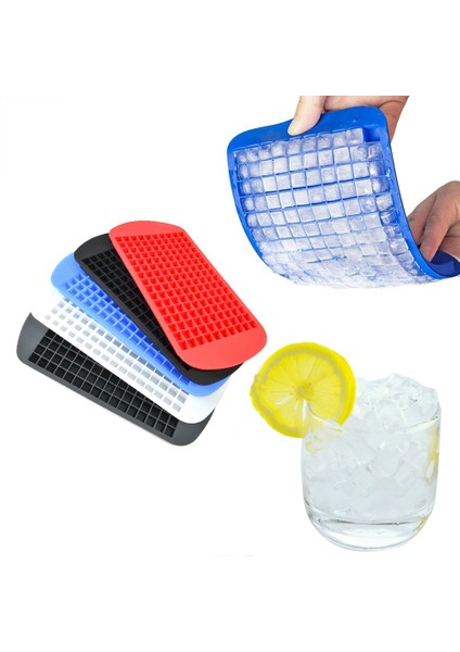 Mavi Gıda Sınıfı 160 Kavite Silikon Bar Buz Küpü Tepsi Mini Buz Küpleri Küçük Kare Kalıp Buz Yapım Makinesi Buz Küpü Kalıp (Yurt Dışından) fiyatları