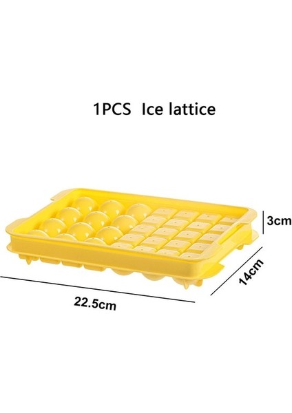 Sarı C Yuvarlak Buz Küpü Tepsisi Kapaklı Plastik Elmas Tarzı Buz Kalıbı Buzdolabı Küresel Dıy Kalıpları Buz Topu Makinesi Mutfak Junejour0 (Yurt Dışından)