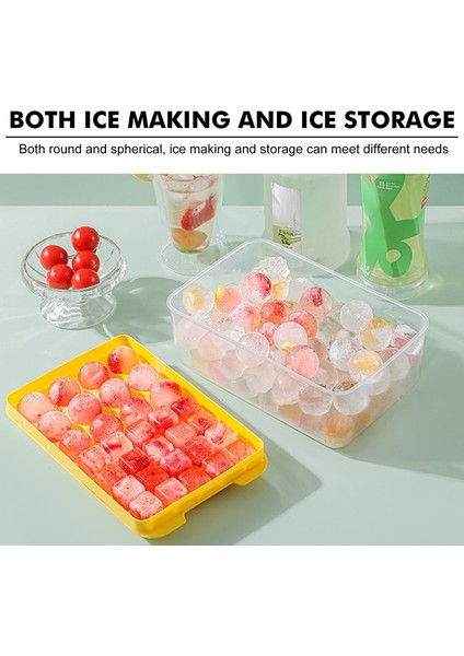 Sarı C Yuvarlak Buz Küpü Tepsisi Kapaklı Plastik Elmas Tarzı Buz Kalıbı Buzdolabı Küresel Dıy Kalıpları Buz Topu Makinesi Mutfak Junejour0 (Yurt Dışından) fiyatları