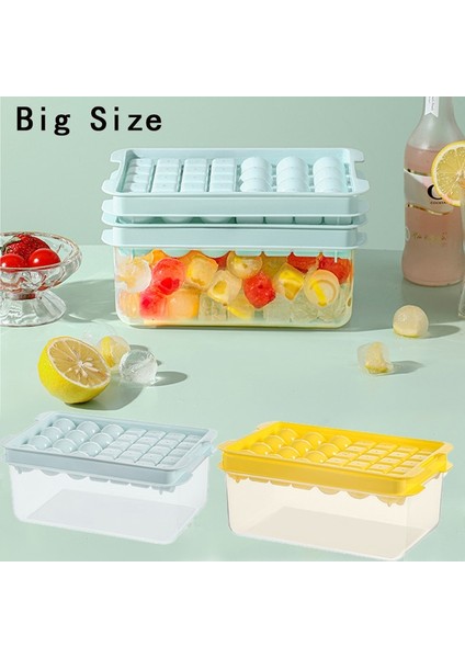 Sarı C Yuvarlak Buz Küpü Tepsisi Kapaklı Plastik Elmas Tarzı Buz Kalıbı Buzdolabı Küresel Dıy Kalıpları Buz Topu Makinesi Mutfak Junejour0 (Yurt Dışından) indirimleri