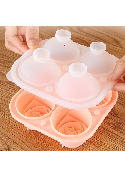 4 Delikli Gül Pembe Kapaklı Buz Küpü Için Silikon Kalıplar 4 Delikli Gül Çiçek Şekli Yeniden Kullanılabilir Buz Küpü Tepsisi Mutfak Aksesuarları Dondurma Makinesi Aracı (Yurt Dışından) fırsatları