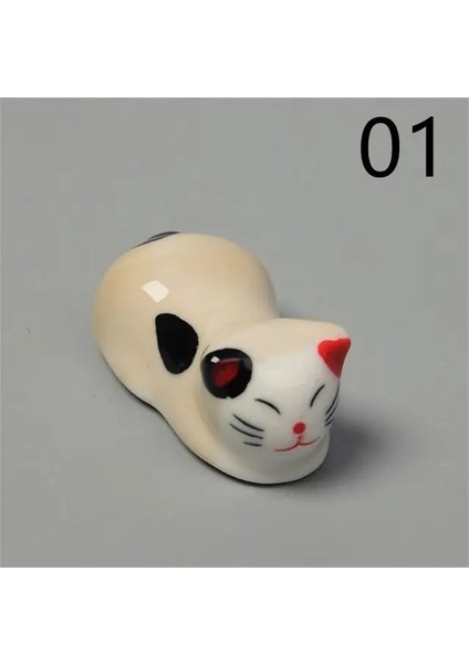 01 Yaratıcı Japon Çubuklarını Tutucu Şanslı Kedi Çatal Bıçak Takımı Standı Seramik Kaşık Çatal Dinlenme Servet Kedi Kaşık Standı Mutfak Depolama (Yurt Dışından)