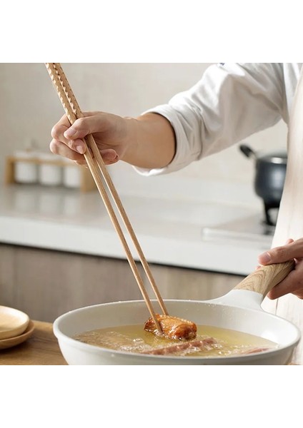 42 cm Japon Ekstra Uzun Ahşap Çubuklarını Cilalı Kayın Ağacı Kızartılmış Gıda Şehriye Kaymaz Çubuklarını Mutfak Pişirme Araçları (Yurt Dışından) fiyatları