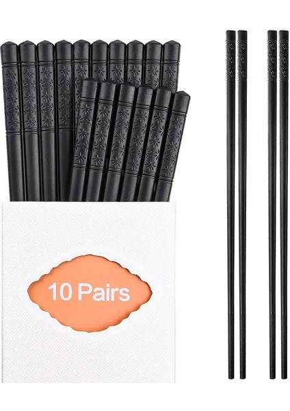 24CM-10PAIRS-ZJ Yemek Çubukları 10 Çift Yeniden Kullanılabilir Cam Elyaf Yiyecek Çubukları Japon Çin Kore Yemek ve Yemek Pişirmeye Uygun, Hepsi Bir Hediye Kutusunda (Yurt Dışından) modelleri