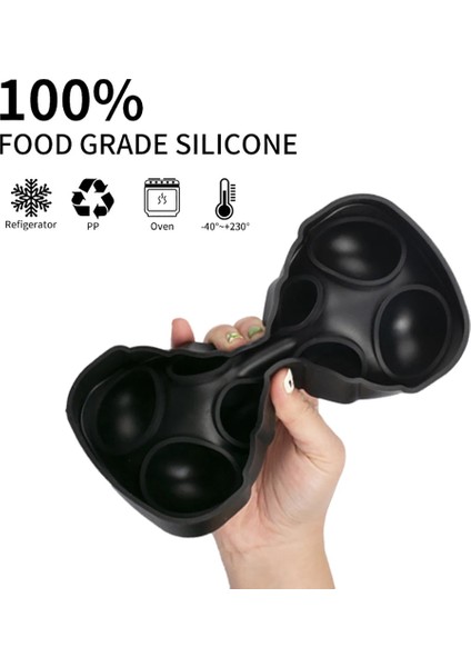 Q-4-Delikli Siyah L 1 Adet 4/6/8 Silikon Buz Küpü Kalıp Siyah Buz Topu Kalıbı Yuvarlak Kare Buz Kalıbı Kalıp Gıda Sınıfı Yeniden Kullanılabilir Buz Yapıcı Dondurma Araçları (Yurt Dışından) fırsatları