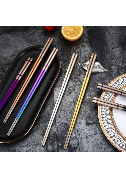 Mavi Zollor Renk Çin Yemek Çubukları Ev Yüksek Sıcaklık Sterilize Edilebilir Kaymaz Paslanmaz Çelik Yemek Çubukları Mutfak Aksesuarları (Yurt Dışından) fiyatları