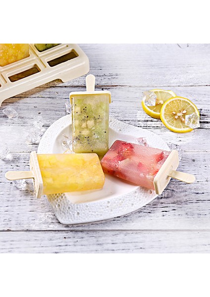 Kırmızı Dikey Dondurma Modeli Dıy Dondurma Makinesi Ev Yapımı Buz Kutusu Plastik Çubuklarla 9 Buz-Lolly Kalıp Buz Küpü Tepsi Mutfak Gad (Yurt Dışından)