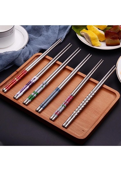 B Paslanmaz Çelik Çubuklarını Taşınabilir Kaymaz Gıda Çubukları Sofra Porselen Desenler Çin Çubuklarını Sofra Mutfak Aletleri (Yurt Dışından) fiyatları