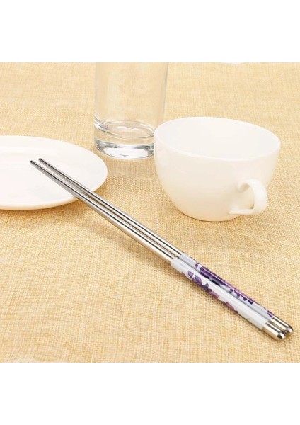 B Paslanmaz Çelik Çubuklarını Taşınabilir Kaymaz Gıda Çubukları Sofra Porselen Desenler Çin Çubuklarını Sofra Mutfak Aletleri (Yurt Dışından) fırsatları