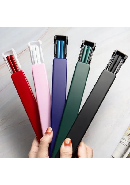 Pembe Beyaz 1 Çift Çubuk Paslanmaz Çelik Yemek Takımı Seti Öğle Yemeği Sofra Seyahat Taşınabilir Çubuklarını Kutu Tutucu Mutfak Aksesuarları (Yurt Dışından) fırsatları