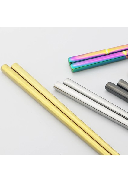 Siyah Gümüş Gül 5 Çift Paslanmaz Çelik Set 18/10 Çubuklarını Metal Çubuklarını Sofra Gümüş Altın Renkli Ev Partisi Festivali Malzemeleri (Yurt Dışından) modelleri