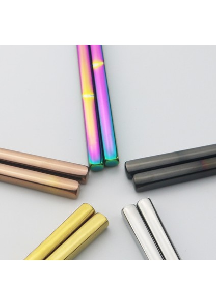 Siyah Gümüş Gül 5 Çift Paslanmaz Çelik Set 18/10 Çubuklarını Metal Çubuklarını Sofra Gümüş Altın Renkli Ev Partisi Festivali Malzemeleri (Yurt Dışından) fırsatları