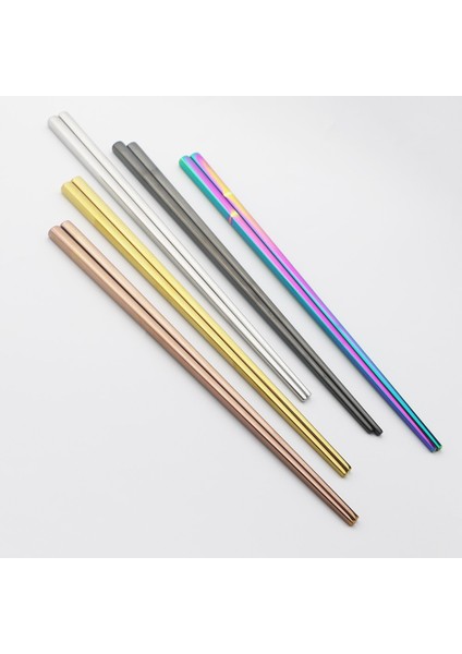 Siyah Gümüş Gül 5 Çift Paslanmaz Çelik Set 18/10 Çubuklarını Metal Çubuklarını Sofra Gümüş Altın Renkli Ev Partisi Festivali Malzemeleri (Yurt Dışından) indirimleri