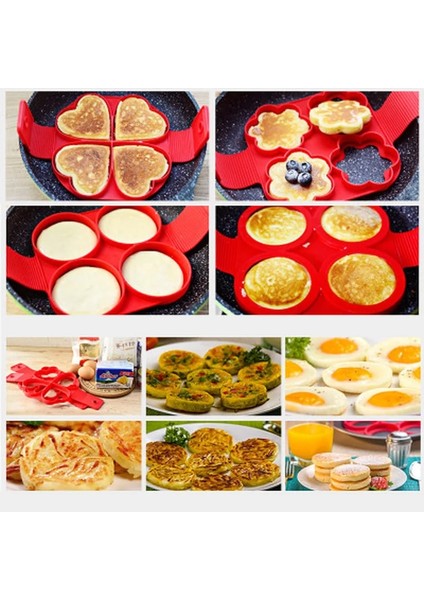 Yuvarlak Yumurta Gözleme Halkası Yapışmaz Gözleme Yapımcısı Kalıp Silikon Yumurta Pişirici Kızarmış Yumurta Şekillendirici Omlet Kalıpları Mutfak Pişirme Aksesuarları Için (Yurt Dışından)