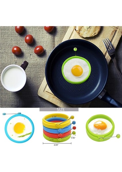 Yeşil Gözleme Yumurta Kalıp Silikon Yumurta Kızartma Halkaları Kızartılmış Kızarmış Poacher Kalıp Krep Halkası Için Mükemmel Yaratıcı Şekil (Yurt Dışından)