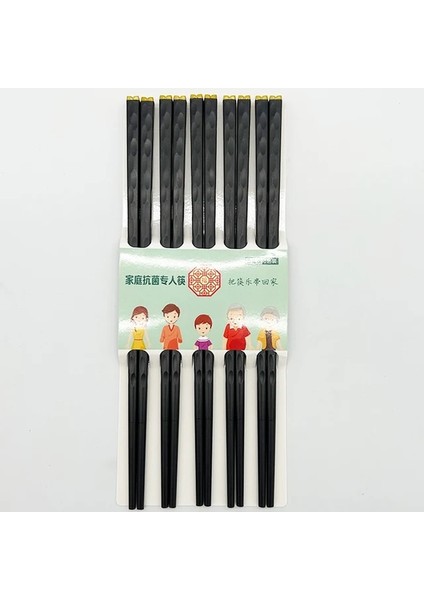 24CM-SIYAH 5 Çift Cam Elyaf Çubuklar Yeniden Kullanılabilir Suşi Çubukları Bulaşık Makinesinde Yıkanabilir Yüksek Kaliteli Mat Kaymaz Çin/japon Kesim Çubukları (Yurt Dışından)