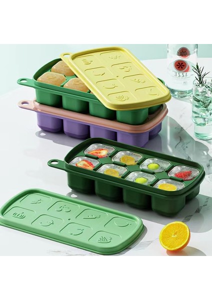 Pembe Mor 8 Izgaralar Silikon Buz Küpü Tepsi Kalıp Şeffaf Kapaklı Popsicle Mutfak Yaz Kalıp Meyve Makinesi Ev Dondurucu Aksesuarları (Yurt Dışından) fiyatları
