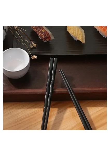 Spiral 1 Çift Çin Japon Yemek Çubukları Yeniden Kullanılabilir Metal Kore Pişirme Çubuklarını Seti Paslanmaz Çelik Alaşımlı Suşi Çubukları (Yurt Dışından)