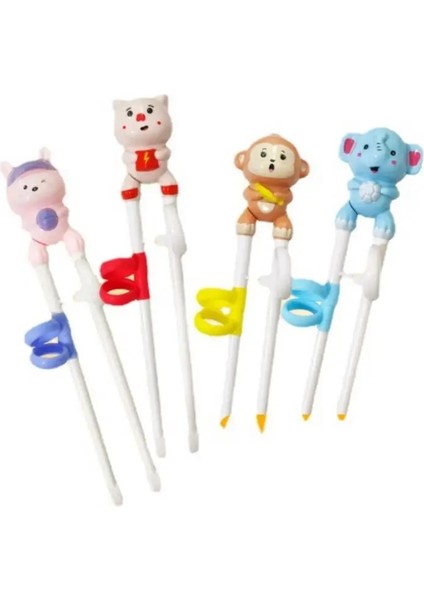 Domuz Bebek 1 Çift Bebek Öğrenme Çubuklarını Eğitim Düzeltme Sevimli Karikatür Çocuk Çubuklarını Çocuklar Yeme Eğitimi Silikon Çubuklarını (Yurt Dışından)
