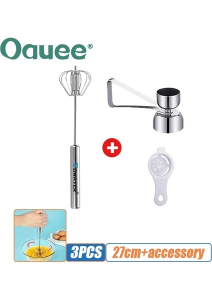 3 Adet 27 cm Yarı Otomatik Yumurta Çırpıcı 304 Paslanmaz Çelik Pişirme Aksesuarları El Mikseri Kendiliğinden Dönen Krem Süt Gereçler Mutfak Yumurta Karıştırıcı (Yurt Dışından) fiyatları