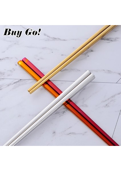 Gökkuşağı No.3 1 Çift Suşi Çubuklarını 304 Paslanmaz Çelik Gıda Sınıfı Kare Çin Gümüş Metal Çubuk Yeniden Kullanılabilir Çubuk Mutfak Aletleri (Yurt Dışından) fırsatları