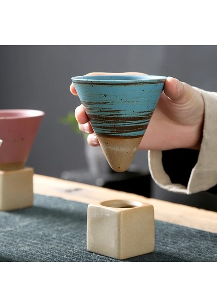 04 90-100ML 90ML Yaratıcı Retro Seramik Kahve Kupa Kaba Çömlek Çay Bardağı Japon Latte Çekme Çiçek Porselen Fincan Çömlekçilik Kahve Fincanı (Yurt Dışından)