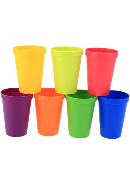 7 Adet 7 Adet/grup 7 Renk Taşınabilir Gökkuşağı Takım Elbise Fincan Piknik Turizm Plastik Kahve Çay Bardağı Ev Bardak (Yurt Dışından)