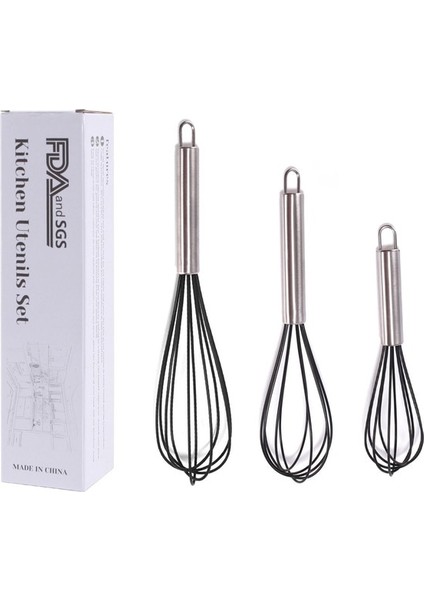 3 Adet Siyah Manuel Kırmızı Yumurta Çırpıcı Paslanmaz Çelik Silikon Balon Çırpma Krem Mikser Karıştırma Karıştırma Çırpma Balon Bobin Tarzı Yumurta Araçları (Yurt Dışından) fiyatları