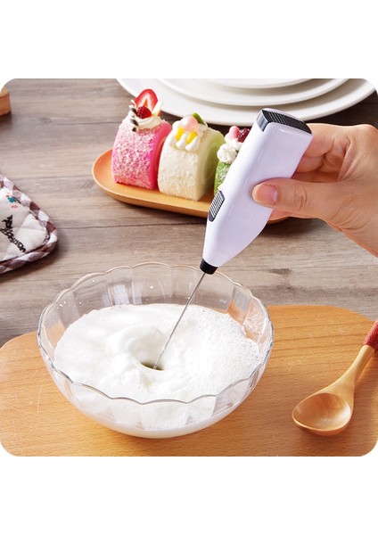 Mavi Yeni Mini Kolu Karıştırıcı Sütlü Içecek Kahve Çırpma Mikser Elektrikli Yumurta Çırpıcı Frother Foamer Pratik Mutfak Pişirme Aracı (Yurt Dışından)