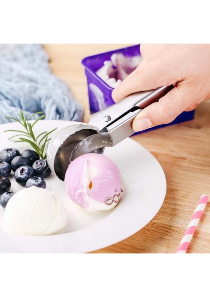 Plastik Gül Pembe Paslanmaz Çelik Dondurma Topu Makinesi Çok Fonksiyonlu Dondurma Kaşığı Saplı Püre Patates Meyve Karpuz Kepçe Mutfak Aracı (Yurt Dışından) indirimleri