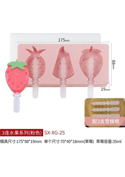 Shape-1 Silikon Dondurma Kalıp Dıy El Yapımı Çevre Dostu Popsicle Kalıp Mousse Tatlı Dondurucu Tatlı Buz Küpü Kalıp Sopa ile (Yurt Dışından)