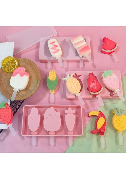 Shape-1 Silikon Dondurma Kalıp Dıy El Yapımı Çevre Dostu Popsicle Kalıp Mousse Tatlı Dondurucu Tatlı Buz Küpü Kalıp Sopa ile (Yurt Dışından)