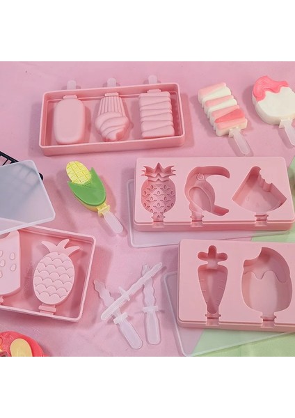 Shape-1 Silikon Dondurma Kalıp Dıy El Yapımı Çevre Dostu Popsicle Kalıp Mousse Tatlı Dondurucu Tatlı Buz Küpü Kalıp Sopa ile (Yurt Dışından)