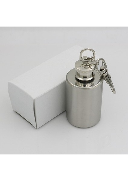 Flagon 1 Oz Paslanmaz Çelik Taşınabilir Flagon Mini Silindirik Cep Şişesi Viski Şarap Konteyneri Anahtarlık Huni ile (Yurt Dışından)