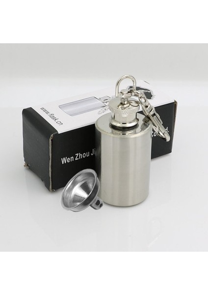 Flagon 1 Oz Paslanmaz Çelik Taşınabilir Flagon Mini Silindirik Cep Şişesi Viski Şarap Konteyneri Anahtarlık Huni ile (Yurt Dışından) fiyatları
