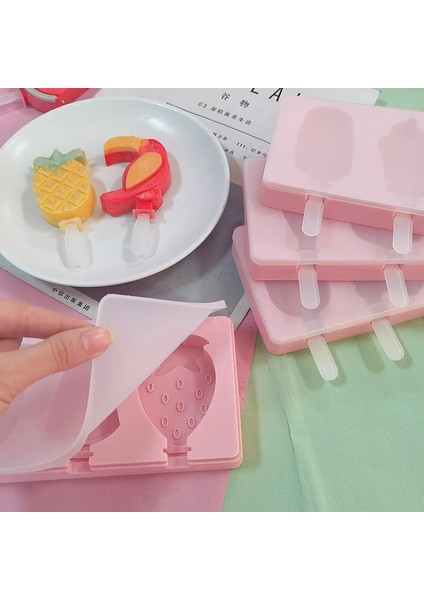 Shape-1 Silikon Dondurma Kalıp Dıy El Yapımı Çevre Dostu Popsicle Kalıp Mousse Tatlı Dondurucu Tatlı Buz Küpü Kalıp Sopa ile (Yurt Dışından)
