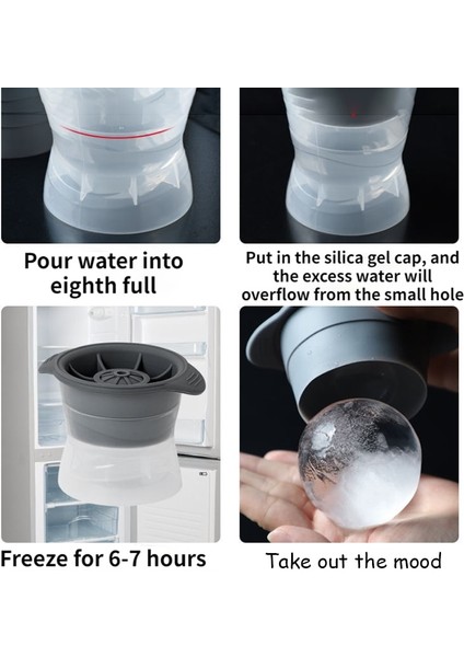 Pembe 8 cm Viski Silika Jel Yuvarlak Buz Hokeyi Kalıp Büyük ve Küçük Makinesi Buz Kutusu Küresel Buz Küpü Buz Izgara Mutfak Aracı (Yurt Dışından) indirimleri