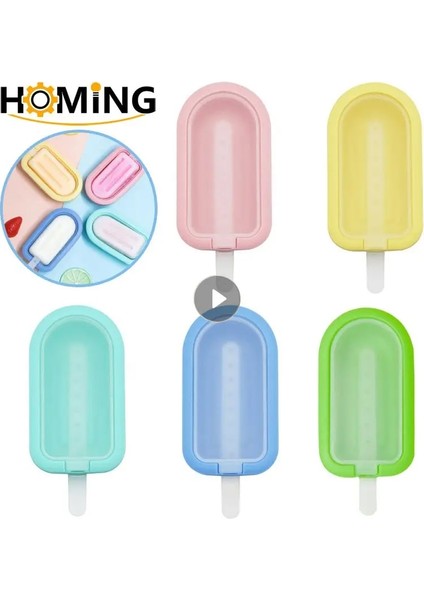 12 Silikon Dondurma Kalıbı Pp Kapaklı Güzel Ev Yapımı Buzlu Şeker Tepsisi Dıy Dondurmalar Buz-Lolly Yapma Makinesi Araçları Yaz Mutfak Malzemeleri (Yurt Dışından)