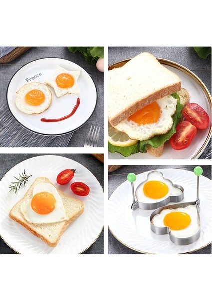 Bir Set Ayırıcı Ekleyin Paslanmaz Çelik Kızarmış Yumurta Kalıp Halka Kalp Yıldız Şekillendirici Kalıp Aşçı Haşlanmış Yumurta Gözleme Kalıp Dıy Mutfak Şekillendirici Aracı Artefakt (Yurt Dışından)