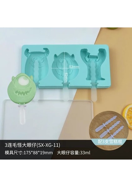 Shape-3 Silikon Dondurma Kalıp Buz Küpü Tepsi Popsicle Pop Kalıpları Elmas Şekli Kalıp Pasta Çikolata Şeker Ev Yapımı Pişirme Araçları (Yurt Dışından)