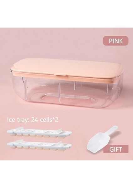 48 Hücre Pembe 2 In 1 Buz Küpü Yapımı Kalıp Silikon Pres Tipi Buz Kübik Makinesi Dıy Yaratıcı Mutfak Alet Yaz Soğutma Içeceği Buz Tepsisi Aracı (Yurt Dışından)