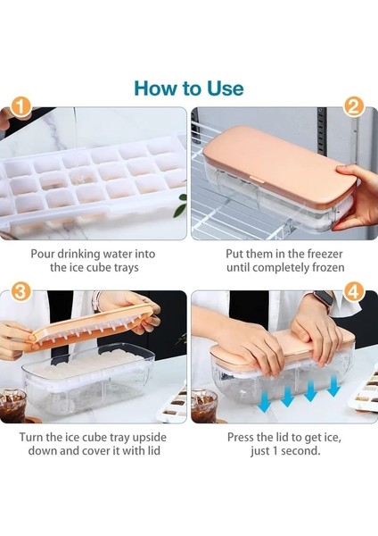 48 Hücre Pembe 2 In 1 Buz Küpü Yapımı Kalıp Silikon Pres Tipi Buz Kübik Makinesi Dıy Yaratıcı Mutfak Alet Yaz Soğutma Içeceği Buz Tepsisi Aracı (Yurt Dışından)